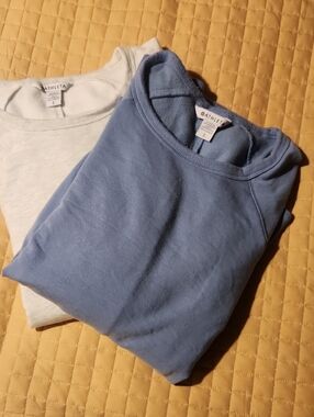Athleta Crewneck Sweatshirts - Dusty Blue & Light Gray
